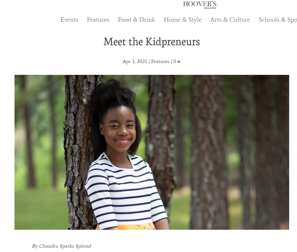 kidpreneurs Jaina Noelle - hoover birmingham alabama - jaina burrell